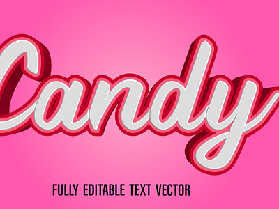 Candy 3D Text Effect Cute Text Style