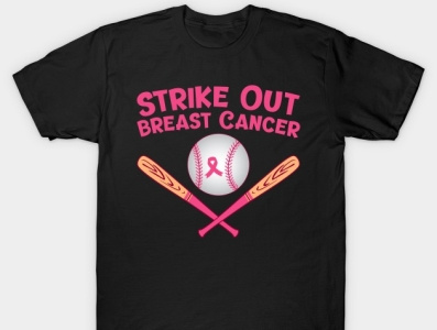 Strike Out Breast Cancer Awareness Baseball Pink Ribbon T-Shirt breastcancer breastcancerawareness breastcancerawarenessmonth custom t shirts graphic design graphic designing t shirt