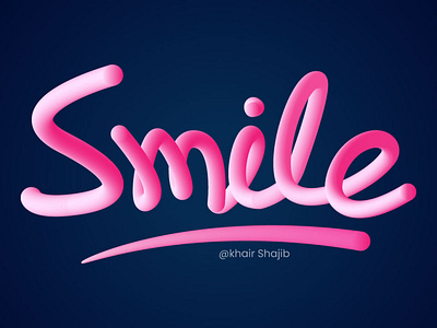 Smile Typography Design Cute Pink Smile Text Effect