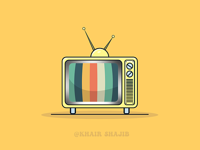 Vintage old TV retro television simple illustration design
