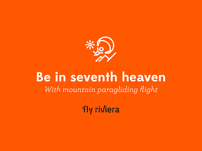 Fly Riviera — Paragliding flights branding branding clean flights fluo fun icon orange paragliding