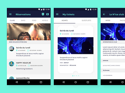 Night Events App by DEGRANGE Quentin on Dribbble