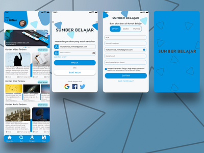 Study Portal Mobile belajar blue design ilmu kemendikbud mobile mobile app mobile app design mobile ui portal student study sumber teacher triangle