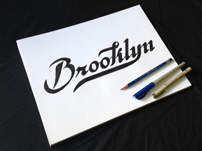 Process brooklyn calligraphy freehand lettering nyc script swash