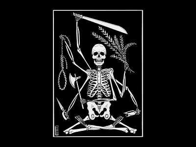 Death Dealer and black grimey gritty occult satan satanic scary sharpie skeleton skull white
