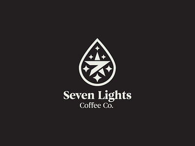 Seven Lights Coffee Co. 2 black black and white coffee coffee bean cult gothic line logo occult sharpie white