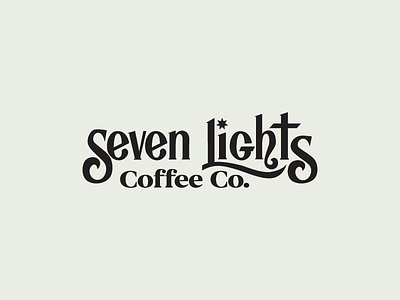 Seven Lights Coffee Co. 4 black black and white freehand hand done type hand letter hand lettering line occult white