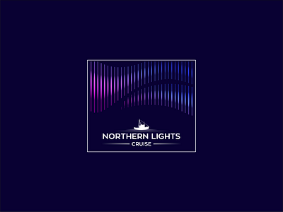 Arctic I arctic aurora borealis cruise design identity branding purple logo logotype north northern lights travel vector