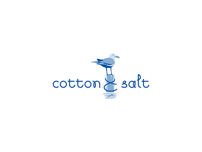 cotton&salt blue bird clothes design elegant fashion logo logotype sea sea ​​gull vector