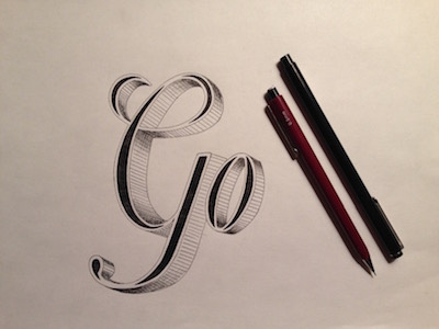 Go calligraphy handlettering lettering pencil typography