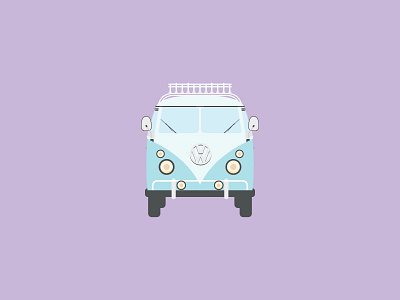Vee Dubbs car flat icon illustration travel van volkswagen