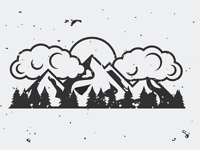 Mountain Man cloud design flat illustration mountain mountains nature sun trees