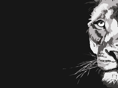 Rawr animal black design illustration lion series white