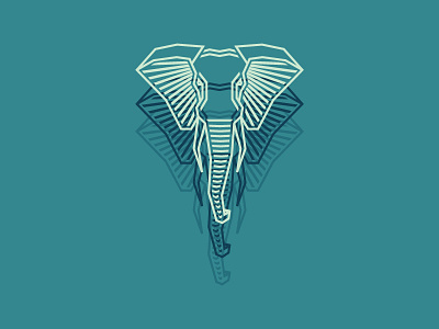 Elephant diamonds elephant geometric line logotype