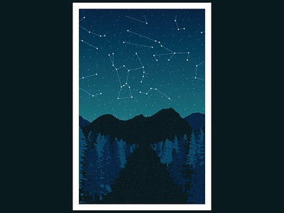 Memories of Yosemite constellations mountain night stars trees