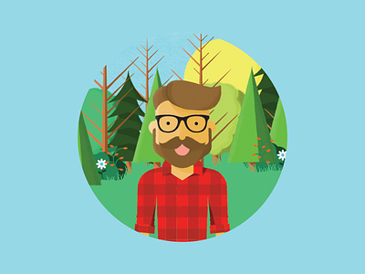 Fun with Dave beard character character design glasses illustration texture trees woods