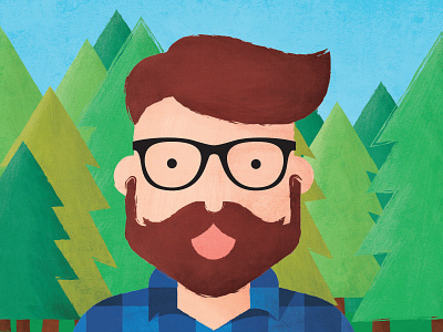 New Dave beard character character design glasses illustration texture trees woods