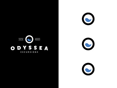 Odysse(a) adventure brand branding clean design identity logo mark ocean sea simple