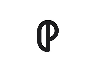 P brand flat letter logo mark p simple