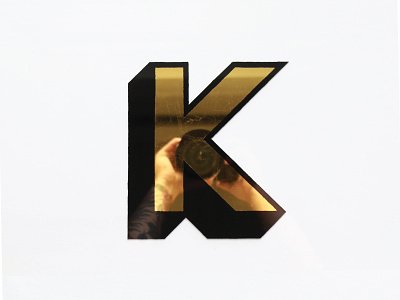 K bold gold leaf letter lettering one shot sign painting signage type