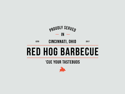 'cue barbecue bbq brand food hog identity lockup logo mark pig