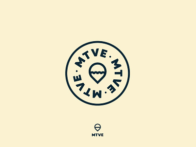 What's your MTVE? adventure badge brand icon identity location lockup logo mark outdoors parachute thick lines