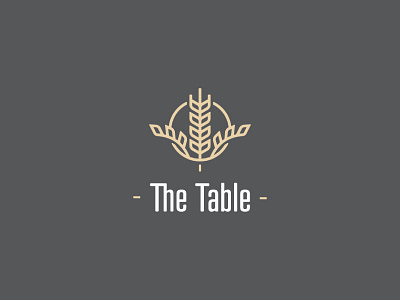 The Table badge brand identity lockup logo mark simple stack wheat