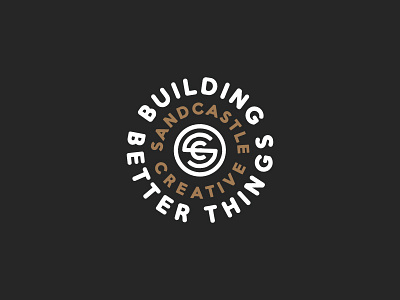 Sandcastle.1 badge brand creative grunge identity lockup logo mark minimal simple texture