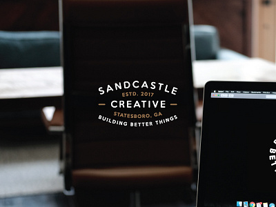 Sandcastle.3 badge brand identity landing page letter lockup logo mark minimal sharp simple web