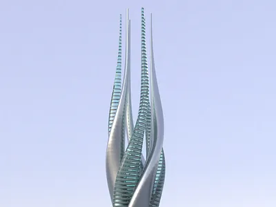 DAY 437 Experimental abstract architecture architecture design design dubai facade forms futuristic glass illustration inspiration render rhino3d skyscraper vray