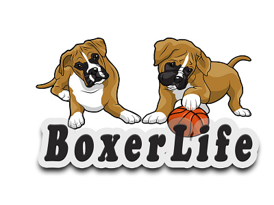 boxer life branding cartoon cartoon character cartooning design illustration logo design logodesign vector