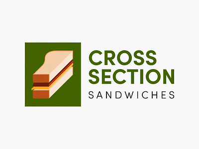 Cross Section Sandwiches logo design branding food illustration logo vector