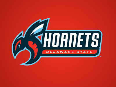 Delaware State Hornets Wordmark Logo bees branding college sports design hornets illustration logo sports logo