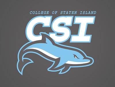 College of Staten Island Dolphins Primary Logo branding college of staten island college sports dolphins illustration logo sports logo