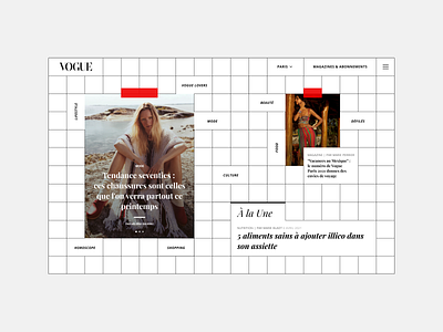 Grid layout exploration | Vogue Home page article beauty design desktop fashion grid grid layout homepage layout magazine vogue webdesign