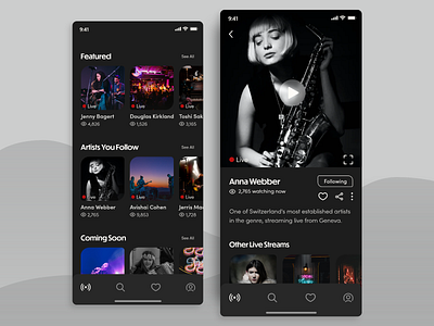 Live Streaming Jazz Music App