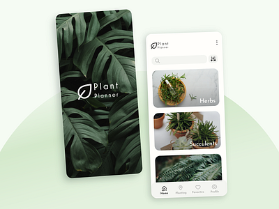 Plant Planner App adobe xd createwithadobexd daily 100 challenge daily ui dailyui home plants care interface nature photography plant app plant planner planting plants product ui ui design ux visual