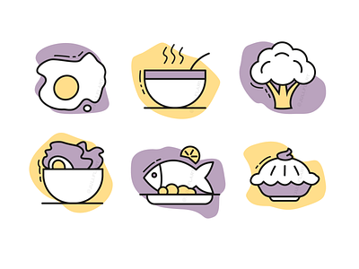 Food icons design digital painting flat food graphics icon icons illustration logo octopus vector web webdesign
