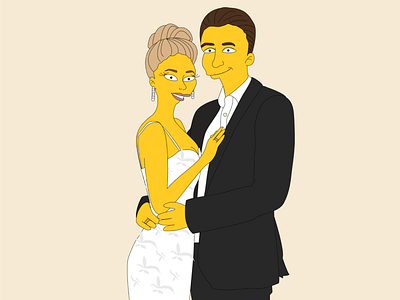 Simpsons Wedding character characterdesign flat graphics illustration portrait illustration simpsons vector wedding