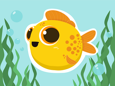 Baby Flounder baby characterdesign characters digital painting drawing fish fish illustration flat illustraion puzzle toys vector