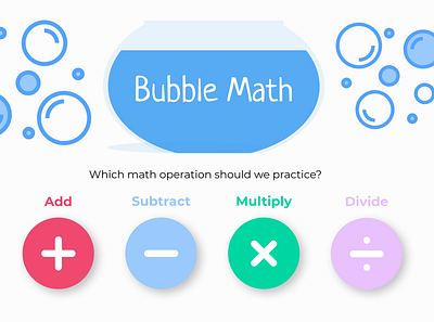 Bubble Math app design ui ux