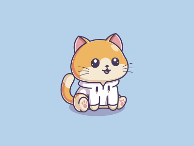 Cute kitten wearing a jacket animal cartoon cat character design fun funny illustration jacket kitten logo mascot