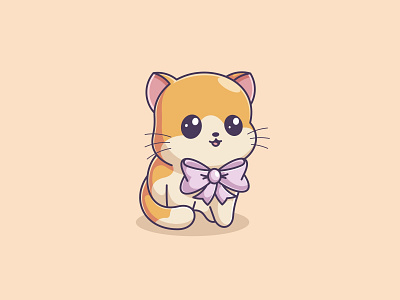 Bow tie animal bow tie cartoon cat character design fun funny illustration kitten logo mascot