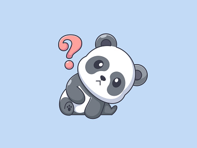 Confused animal cartoon character confused cute design fun funny illustration kids logo modern panda