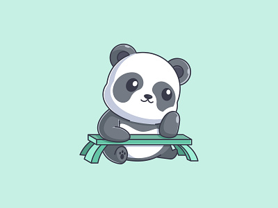 Daydreaming animal cartoon character cute daydreaming design fun funny illustration kids logo mascot panda