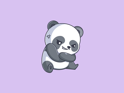 Panda angry angry animal cartoon cute design fun funny illustration kids logo mascot panda vector