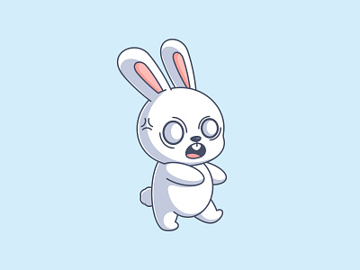 Bunny is angry angry animal bunny cartoon character design fun funny illustration kids logo rabbit vector zombie