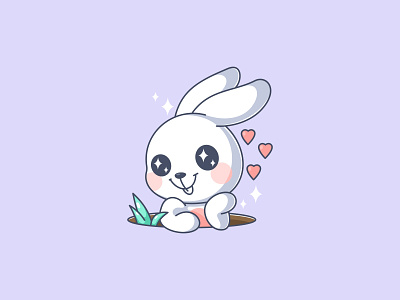 Bunny in love animal bunny cartoon design falling in love fun funny illustration logo love rabbit vector
