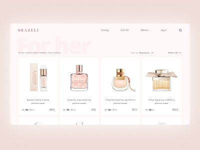 Catalog Shazeli Parfum catalog design parfum perfume product catalog shop store toilet water ui ux web website