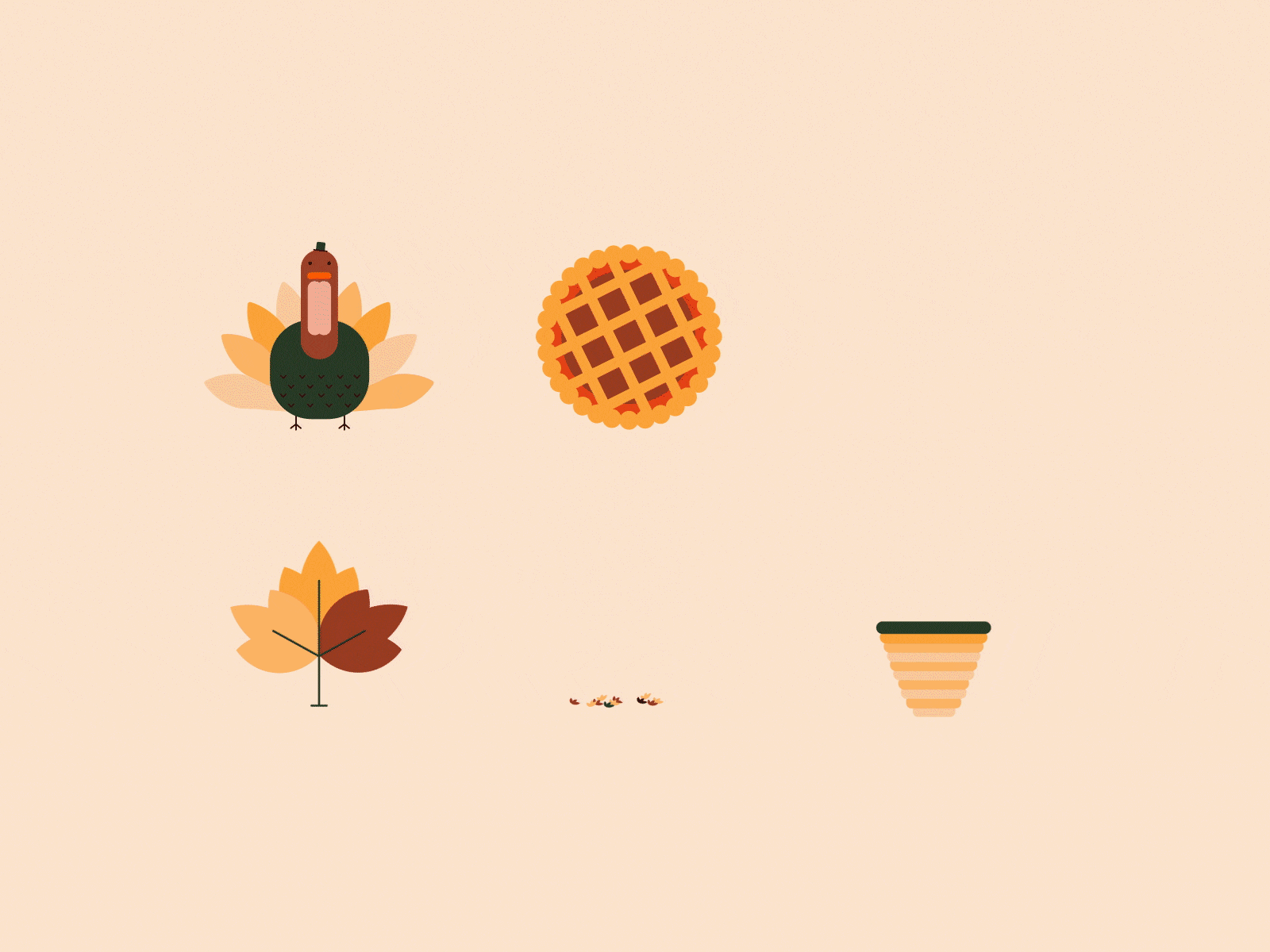Thanks Giving Animation Pack aftereffects animation celebration design graphic illustration lottie animation lottiefiles thanksgiving